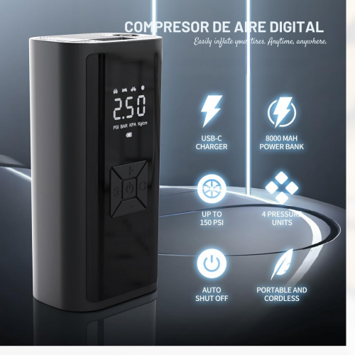 COMPRESOR DE AIRE CON WIRELESS DIGITAL EG-216 (30/20 UND X C